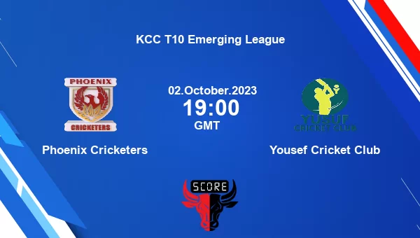 PC vs YCC live score, Phoenix Cricketers vs Yousef Cricket Club Cricket Match Preview, Match 36 T10, KCC T10 Emerging League