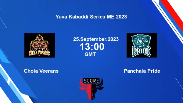 Chola Veerans vs Panchala Pride livescore, Match events COV vs PP, Yuva Kabaddi Series ME 2023, tv info