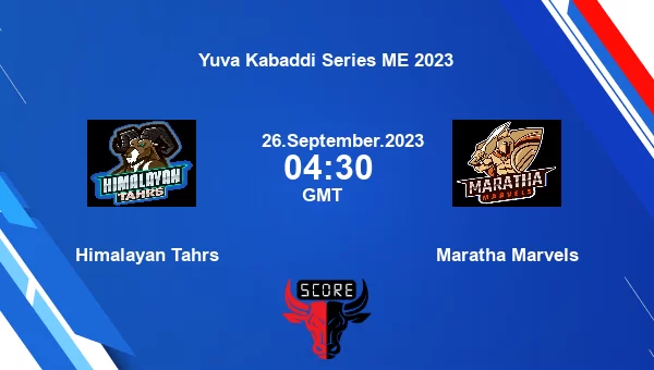 Himalayan Tahrs vs Maratha Marvels livescore, Match events Himalayan Tahrs vs MM, Yuva Kabaddi Series ME 2023, tv info