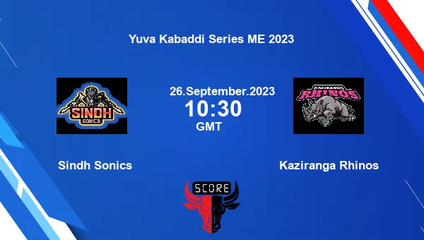 Sindh Sonics vs Kaziranga Rhinos livescore, Match events SS vs KR, Yuva Kabaddi Series ME 2023, tv info