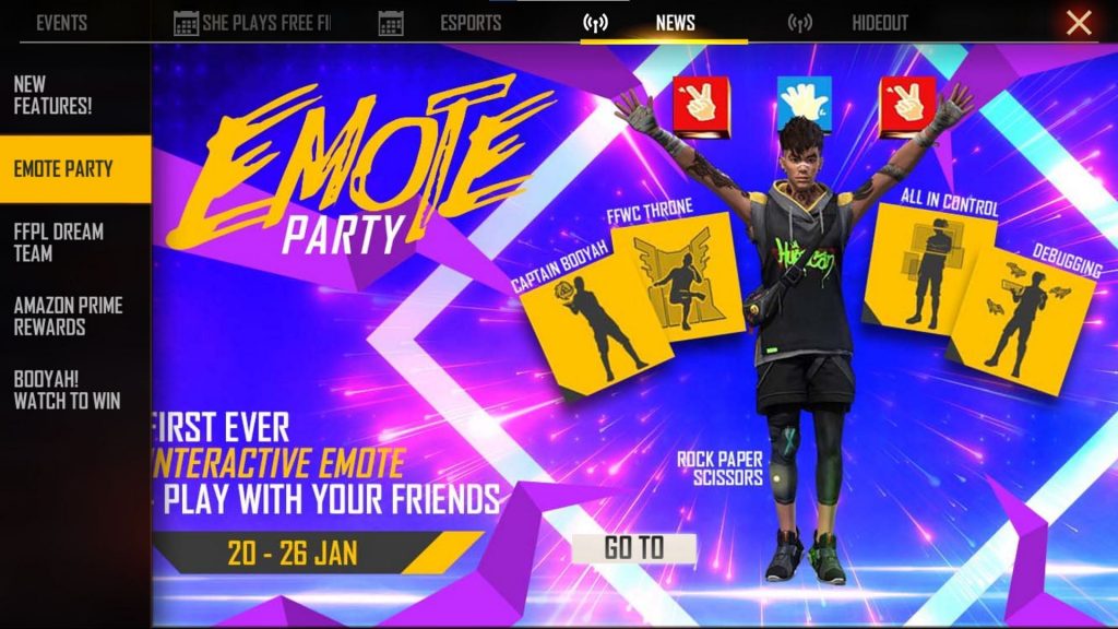 Garena Free Fire (January 2022): Get a New Legendary Emote this week from Emote Party Event