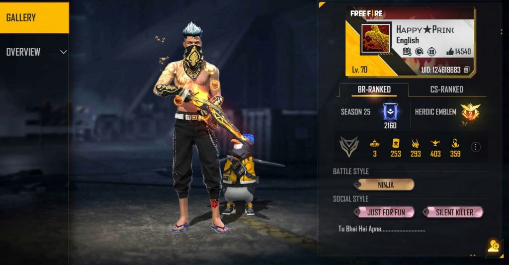 GARENA FREE FIRE: Happy Prince Gaming’s Free Fire ID Number, Stats, YouTube Channel, and more (2022)