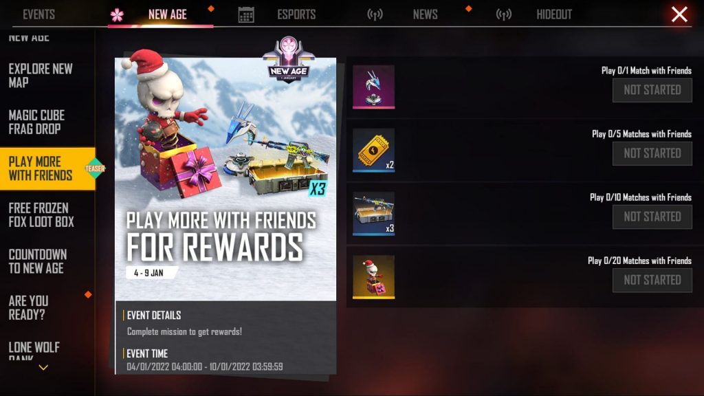 Free Fire New Age Campaign: How to get a legendary loot crate skin this week (January 2022)?