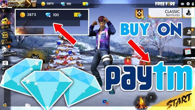 How to get a 100% top-up Bonus on Free Fire Diamonds in Free Fire Top Up Center?