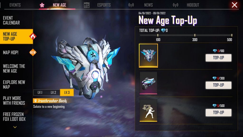 GARENA FREE FIRE NEW AGE: Ways To Get Shattered Reality Emote and Backpack for Free