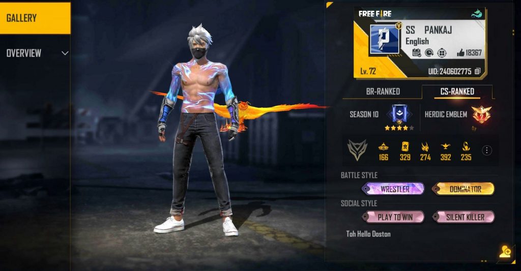 GARENA FREE FIRE: Shadow Shooter’s Free Fire ID, Stats, Income, guild, and more (2022)