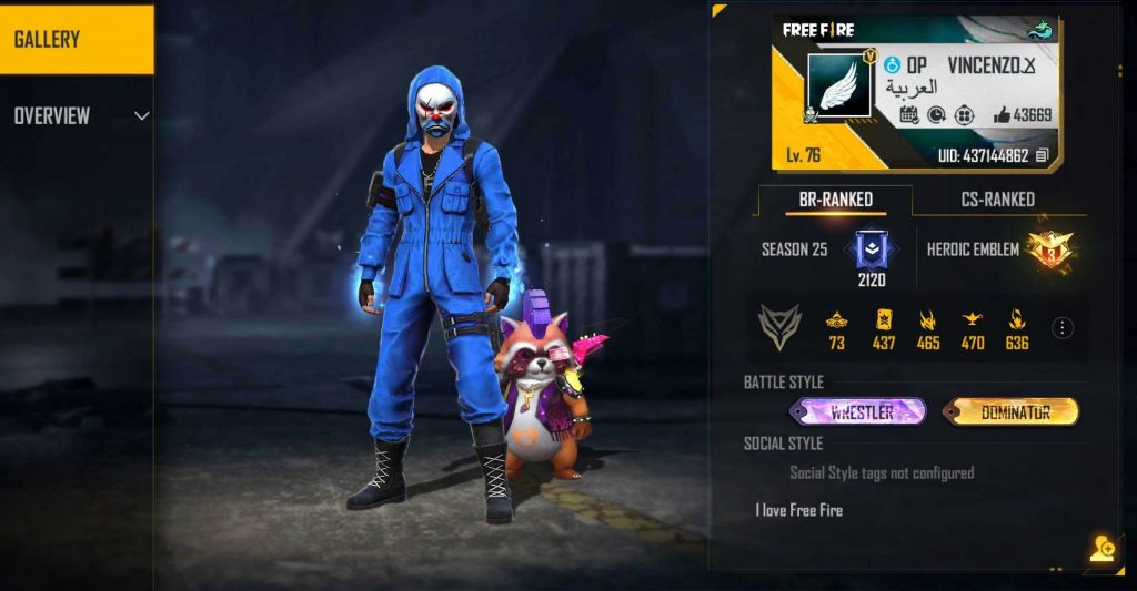 GARENA FREE FIRE: Vincenzo’s Free Fire ID Number, Stats, YouTube Channel, and more (2022)