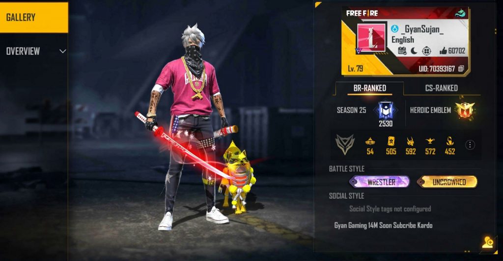 GARENA FREE FIRE: Gyan Gaming’s Free Fire ID, Stats, and more (2022) 