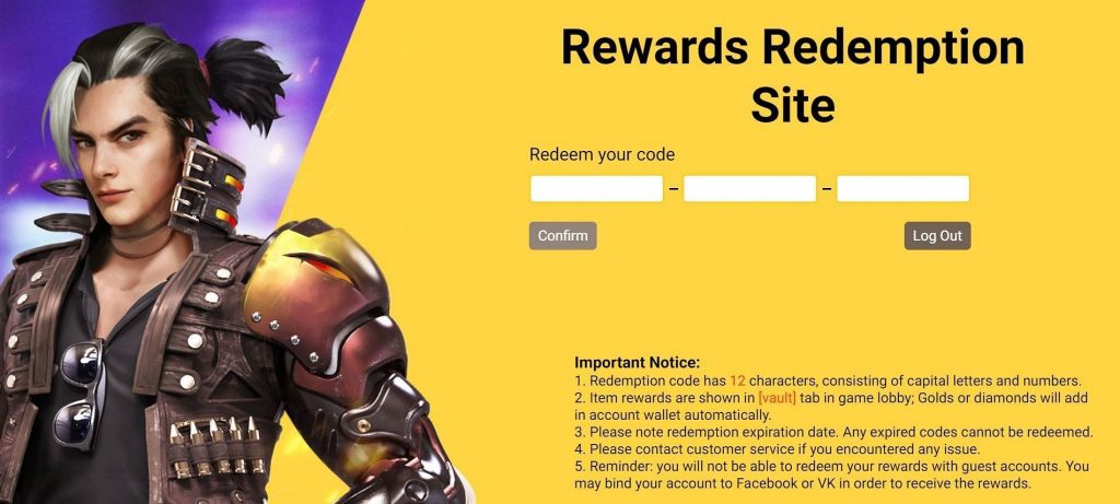 How to use Free Fire Redeem Code today (19 January 2022) on the Redemption site?