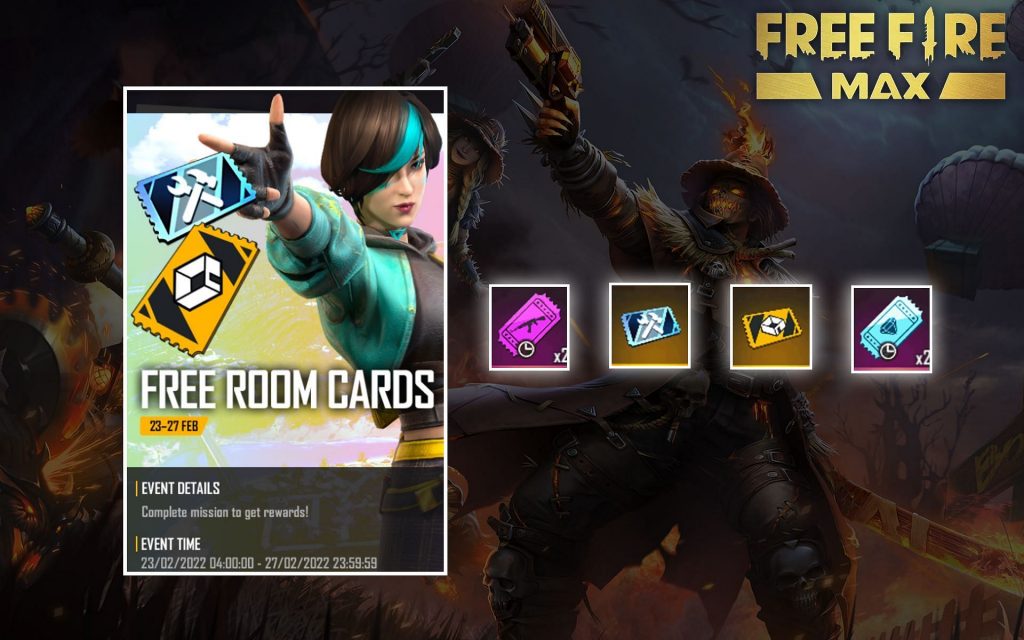 Get Free Room Cards and More for free this week in Free Fire Max:
