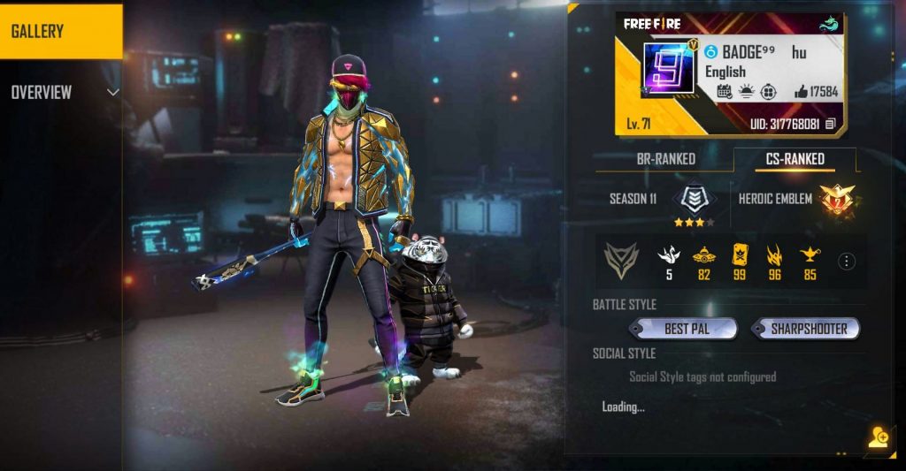 GARENA FREE FIRE: Badge 99’s ID, Stats, Guild, rank, and more in February 2022