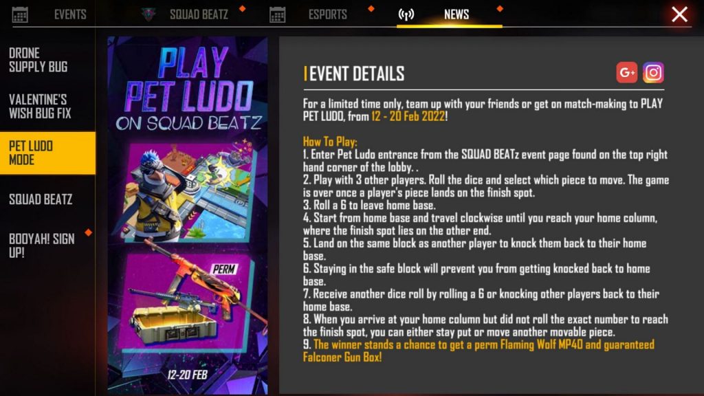 Free Fire Pet Ludo Mode in Squad Beatz: Rewards and other details revealed