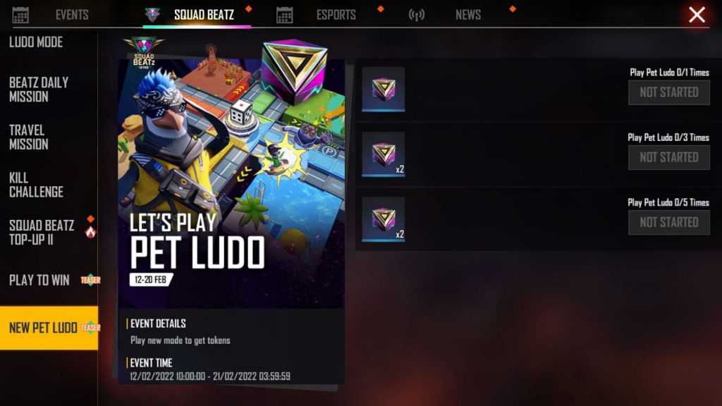 Free Fire Pet Ludo Mode in Squad Beatz: Rewards and other details revealed