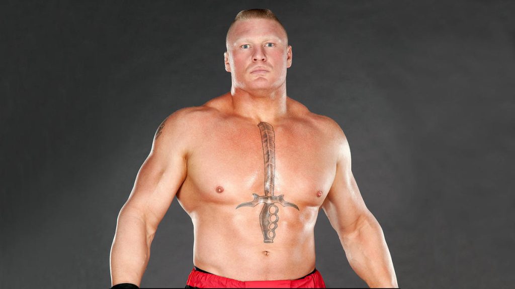 Brock lesnar with sword tattoo