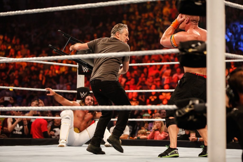 John Stewart attacked John Cena with steel chair