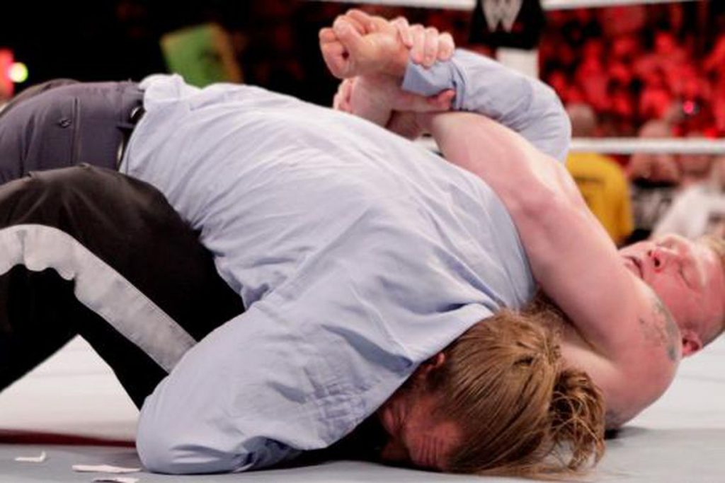 Triple H and Brock Lesnar's brawl before WrestleMania 29