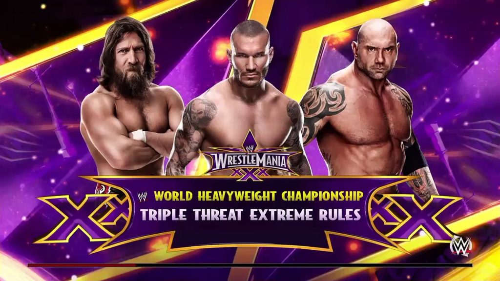 Daniel Bryan vs Randy Orton vs Batista (Triple Thread Match) (Wrestlemania 30)