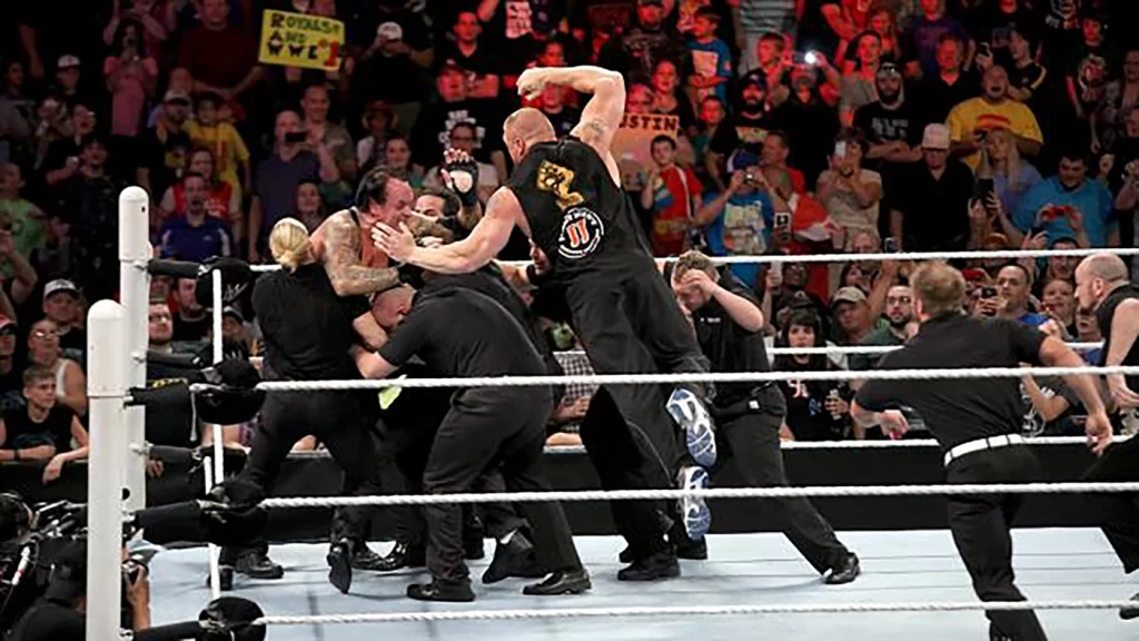 Undertaker and Brock Lesnar's brawl before Summerslam 2015