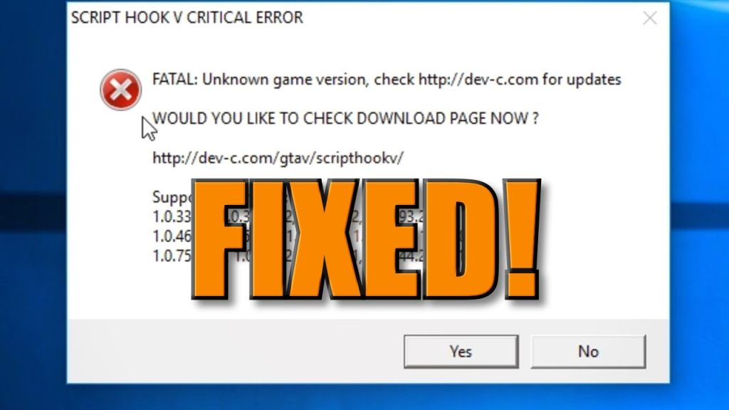 How To Fix Script Hook V Critical Error In GTA 5