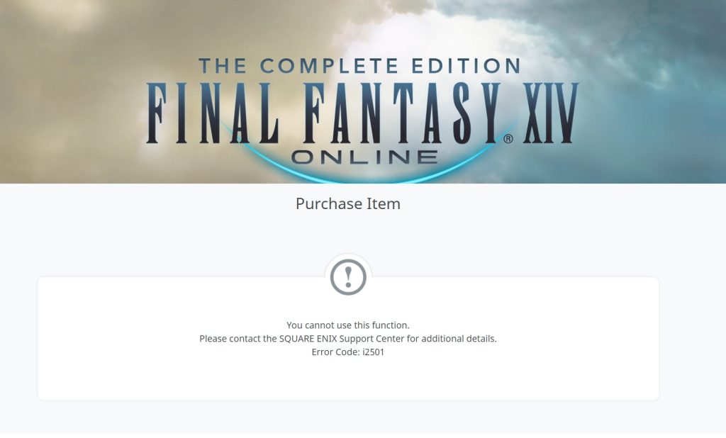 Guide to Solve Final Fantasy XIV Error Code i2501