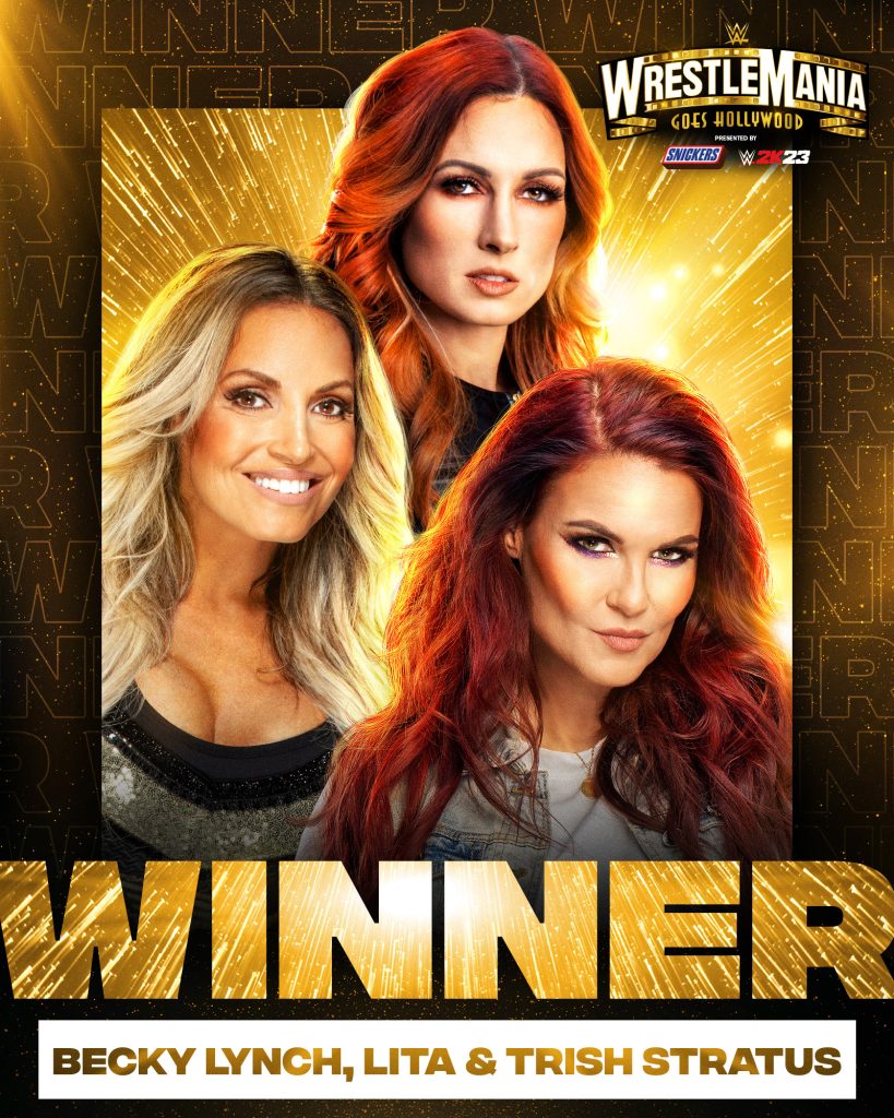 Lita, Trish Stratus, and Becky Lynch won the match