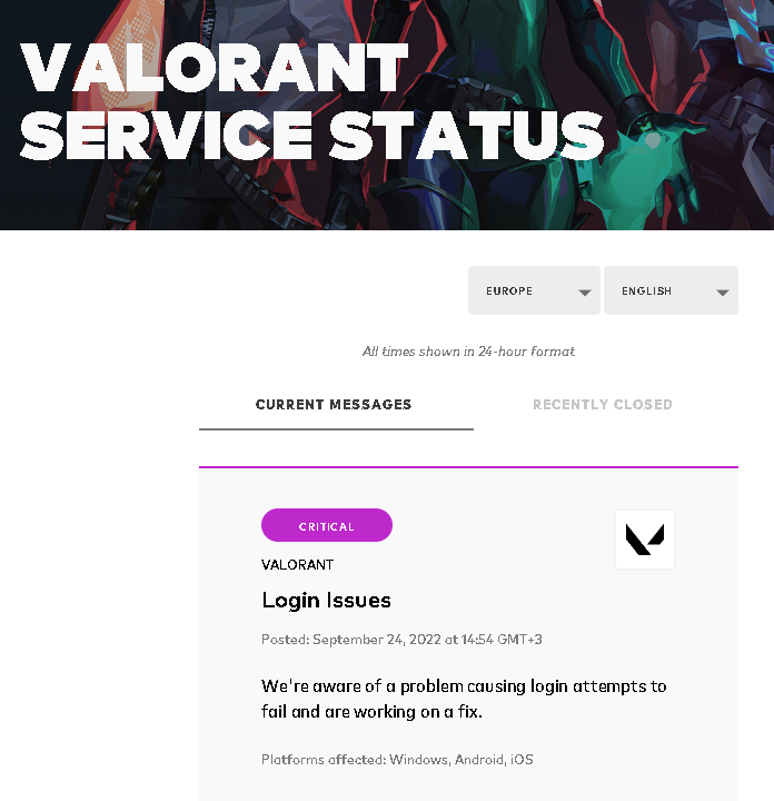 Valorant Server Status
