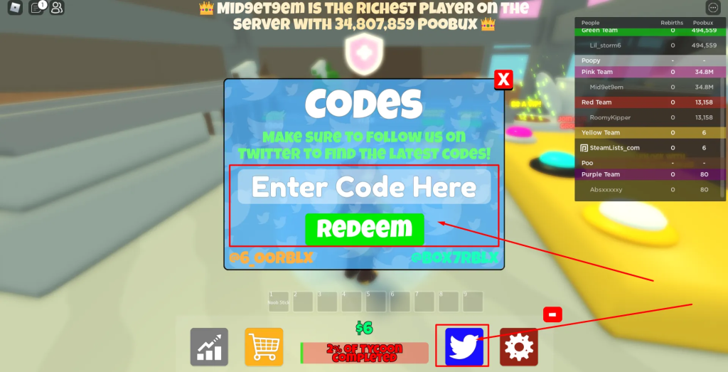 Latest Poo Tycoon Codes