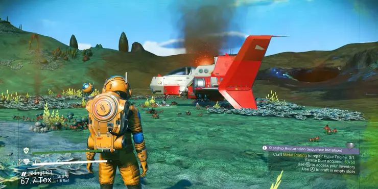 Crashed Ship in No Man's Sky