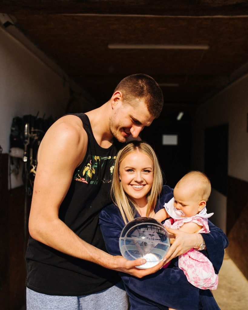 Nikola Jokic's Wife Natalija and daughter 