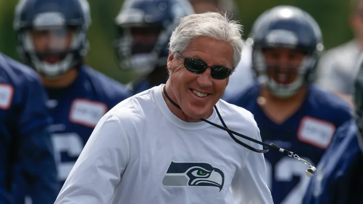 Pete Carroll Impresses Fans with Touchdown Throw During Practice