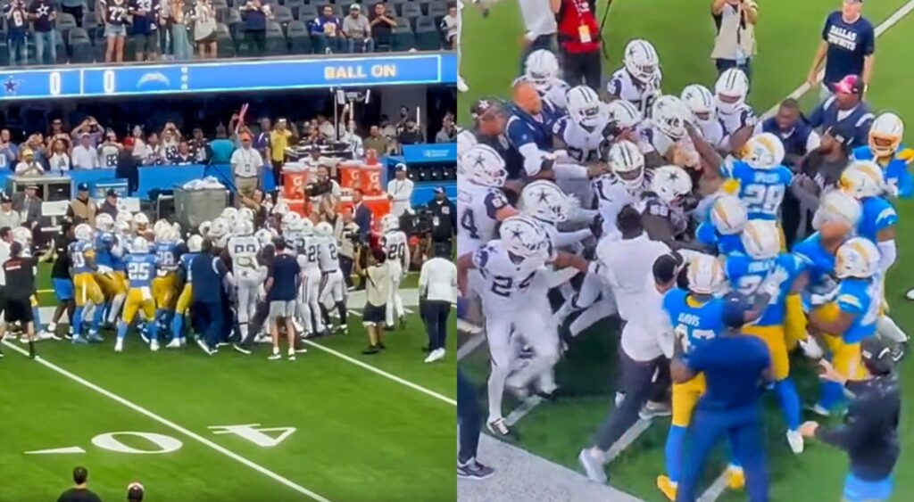 Pre-Game Clash Video between Cowboys and Chargers Players Going Viral